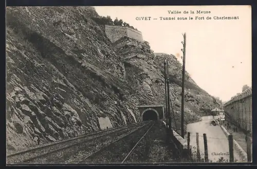 AK Givet, Tunnel sous le Fort de Charlemont dans la Vallée de la Meuse