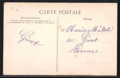 AK Deux-Givet, Panorama des Deux-Givet avec le Fort de Charlemont en arrière-plan