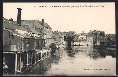 AK Sedan, La Petite Venise vue prise du Pont Saint-Vincent-de-Paul