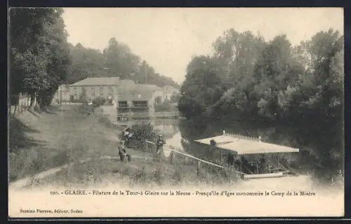 AK Glaire, Filature de la Tour à Glaire sur la Meuse, Presqu`île d`Iges, le Camp de la Misère