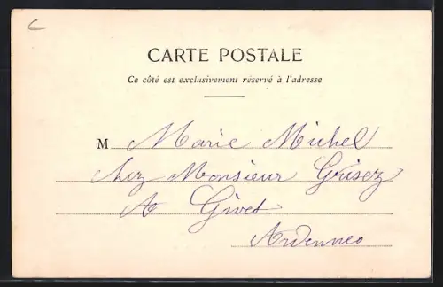 AK Haybes, Vue prise de la gare avec le pont sur la Meuse et le village en fond