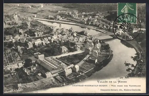 AK Château-Regnault-Bogny, Vue prise des Vanneaux dans la vallée de la Meuse