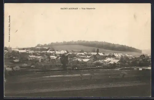 AK Saint-Aignan, Vue Générale du village et des collines environnantes