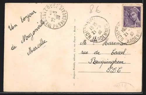 AK Nouzonville /Ardennes, La Meuse et vue panoramique du paysage fluvial