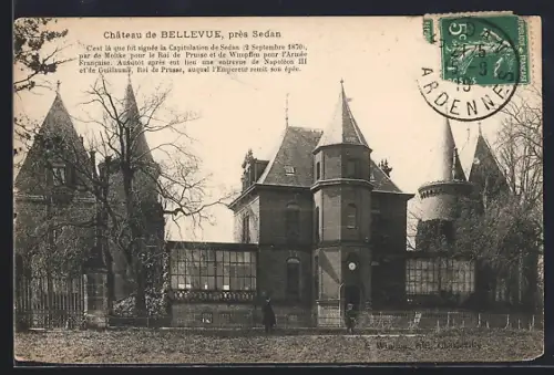 AK Bellevue /Sedan, Château de Bellevue et histoire de la capitulation de 1870