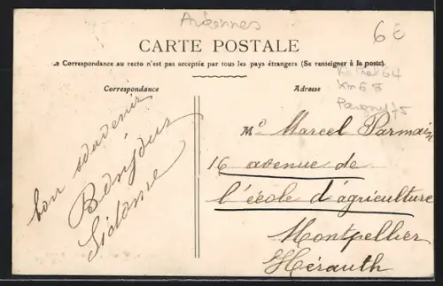 AK Nanteuil /Ardennes, L`Écluse avec barge sur le canal et pont en premier plan