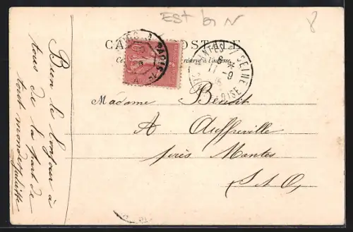 AK Monthermé-Laval-Dieu, Bateau sur la Meuse et vue du village