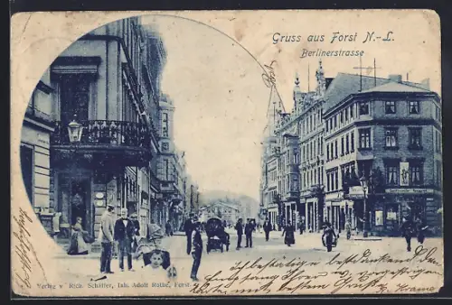 AK Forst /N.-L., Blick in die Berlinerstrasse
