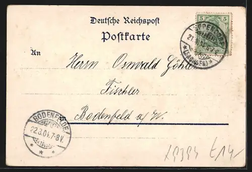 Lithographie Eppendorf i. S., Bahnhof, Ortspanorama