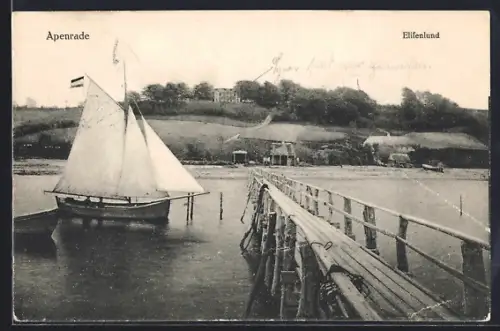 AK Apenrade, Elifenlund, Panorama mit Brücke