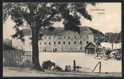 AK Sonderburg, Schloss, Ansicht von der Strasse