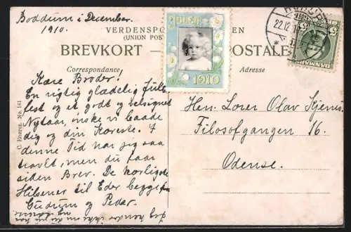 AK Brahetrolleburg /Fyen, Ansicht vom Wasser, mit Kirche