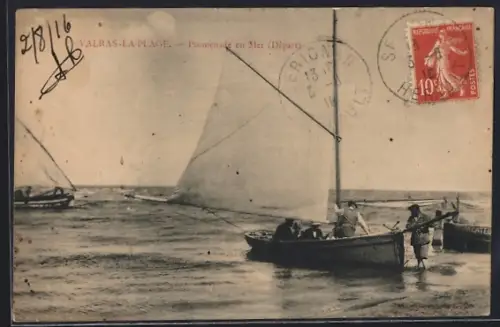 AK Valras-la-Plage, Promenade en mer, Départ