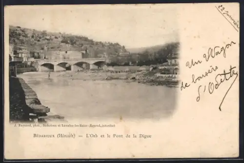 AK Bédarieux /Hérault, L`Orb et le Pont de la Digue