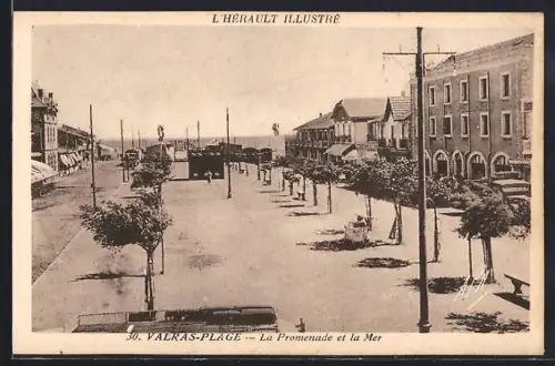 AK Valras-Plage, La Promenade et la Mer