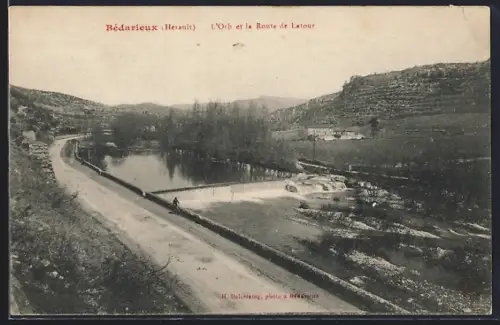 AK Bédarieux /Hérault, L`Orb et la Route de Latour