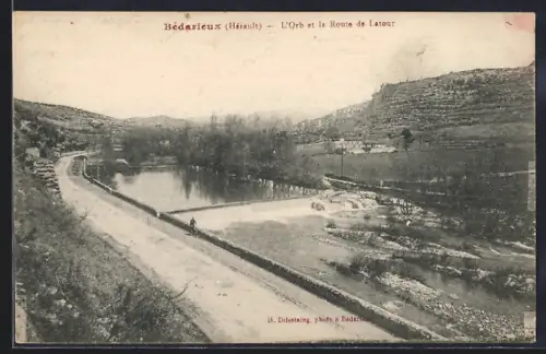 AK Bédarieux /Hérault, L`Orb et la Route de Latour