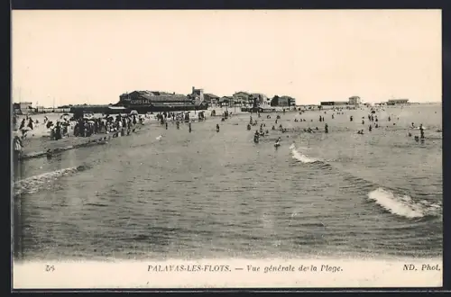 AK Palavas-les-Flots, Vue générale de la Plage