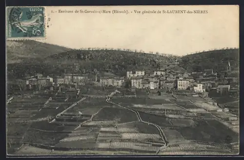AK St-Laurent-des-Nières, Vue générale des environs de St-Gervais-sur-Mare, Hérault