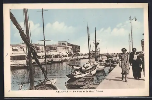 AK Palavas, Le Port et le Quai Gibert