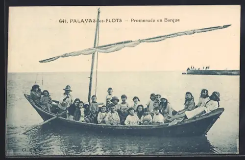 AK Palavas-les-Flots, Promenade en barque