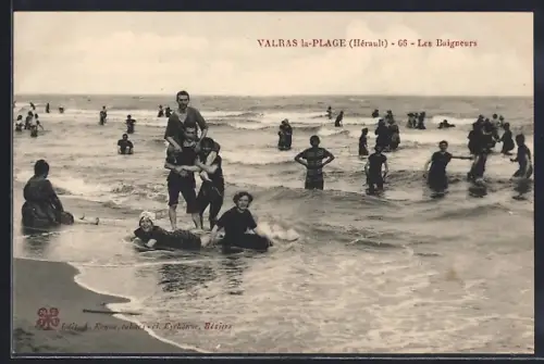 AK Valras-la-Plage /Hérault, Les Baigneurs