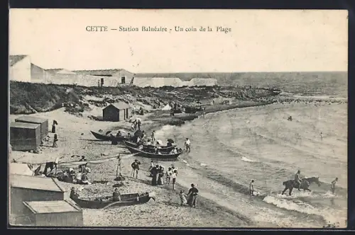 AK Cette, Station Balnéaire, Un coin de la Plage
