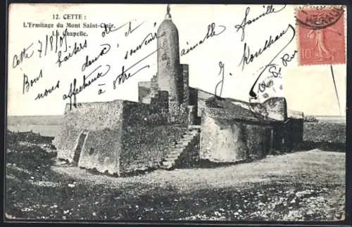 AK Cette, L`Ermitage du Mont Saint-Clair, la chapelle