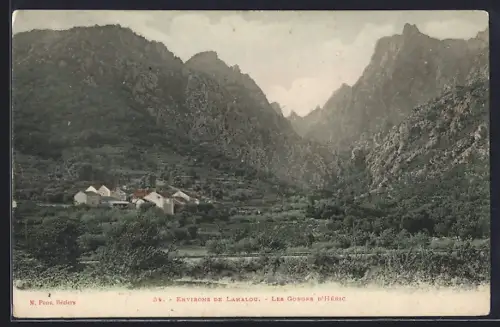 AK Lamalou, Les Gorges d`Héric et vue du village entouré de montagnes