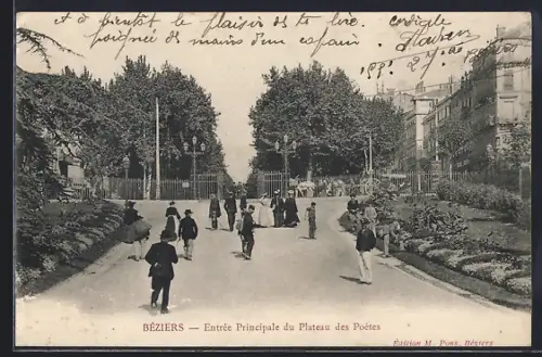 AK Béziers, Entrée Principale du Plateau des Poètes
