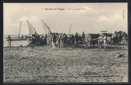 AK Valras-la-Plage, Arrivée de la Pêche