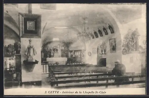 AK Cette, Intérieur de la Chapelle St-Clair