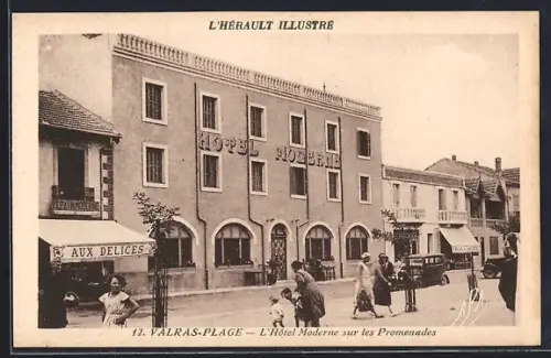 AK Valras-Plage, L`Hôtel Moderne sur les Promenades