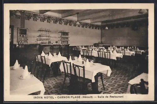 AK Carnon Plage /Hérault, Salle de restaurant de l`Inova Hotel élégamment dressée