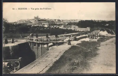AK Béziers, Vue prise des 9 écluses