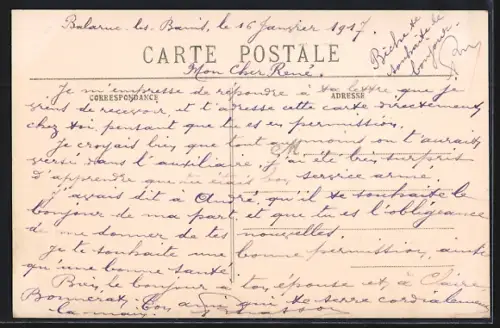 AK Balaruc-les-Bains, Hôtel des Postes et scène de rue animée