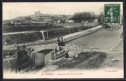 AK Béziers, Panorama près des 9 Écluses