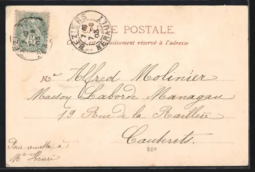 AK Béziers, Entrée du Plateau des Poètes