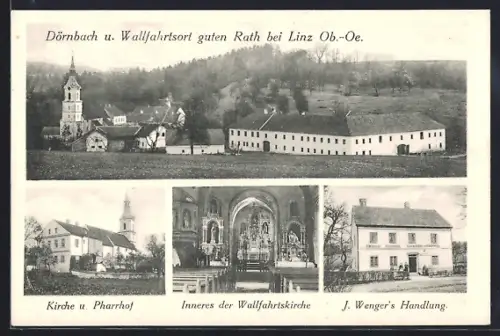 AK Dörnbach, Wallfahrtsort guten Rath, Kirche und Pfarrhof, Inneres der Wallfahrtskirche, J. Wengers Handlung