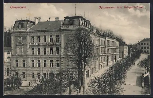AK Gmunden / Salzkammergut, Gymnasium und Bürgerschule
