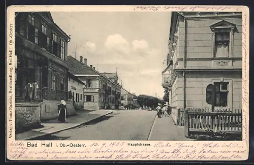AK Bad Hall i. Ob.-Oesterr., Partie in der Hauptstrasse