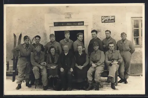 Foto-AK Zwettl, Schikurs 1929, Gruppenbild