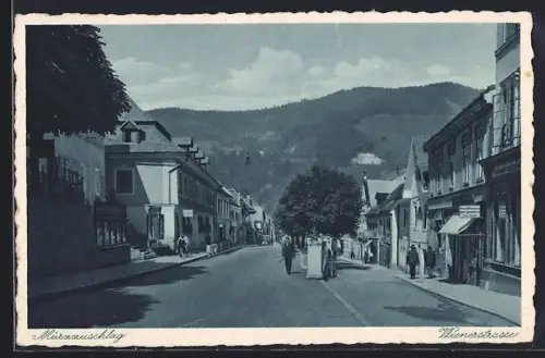 AK Mürzzuschlag, Blick in die Wienerstrasse