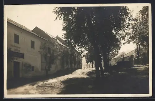 Foto-AK Freistadt, Johann Greiseneggers Gasthaus mit Ortspartie