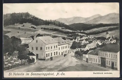 AK St. Valentin im Semmeringgebiet, Ortspartie mit Gasthof des August Johann