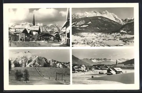 AK Seefeld /Tirol, Seilbahn, Ortsansichten im Winter