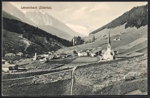 AK Lanersbach, Panorama mit Kirche