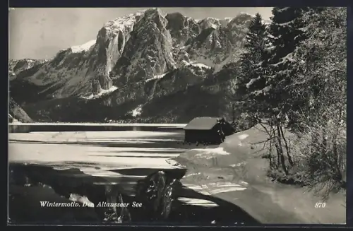 AK Altaussee, Altausseer See, Ortspartie im Winter