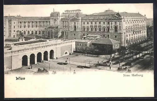 AK Wien, Neue Hofburg aus der Vogelschau