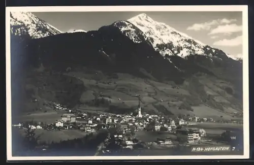 AK Hofgastein, Gesamtansicht mit Gipfelpanorama